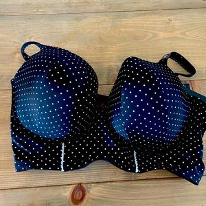 44G Torrid PushUp Plunge Polka-Dot Bra
